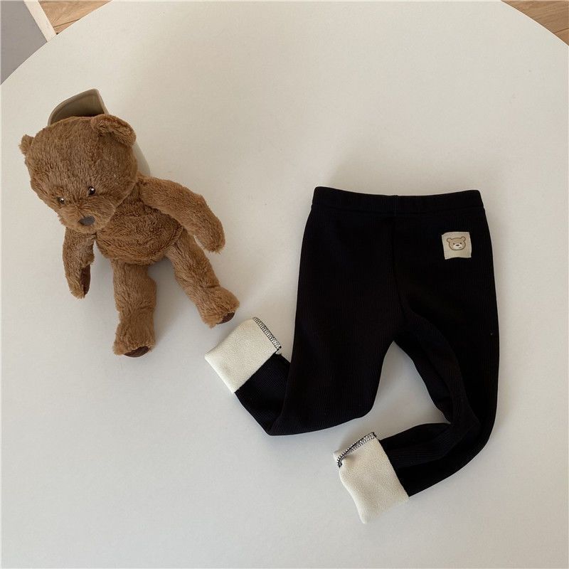 Girls' Single-layer Fleece-lined Fashionable All-matching Leggings